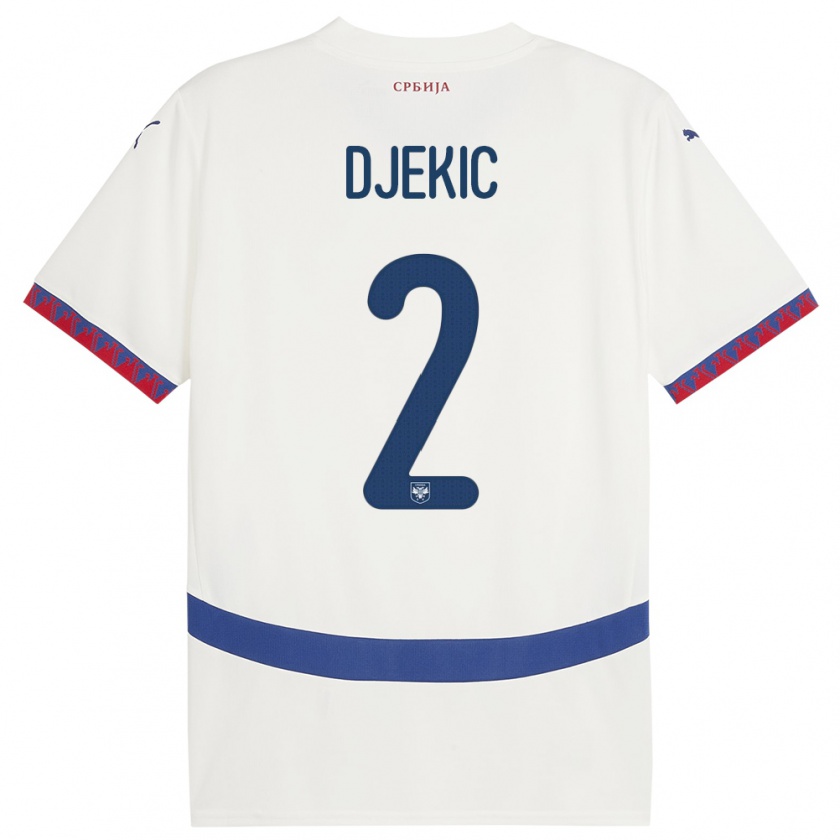 Kandiny Damen Serbien Djuro Giulio Djekic #2 Weiß Auswärtstrikot Trikot 24-26 T-Shirt Österreich