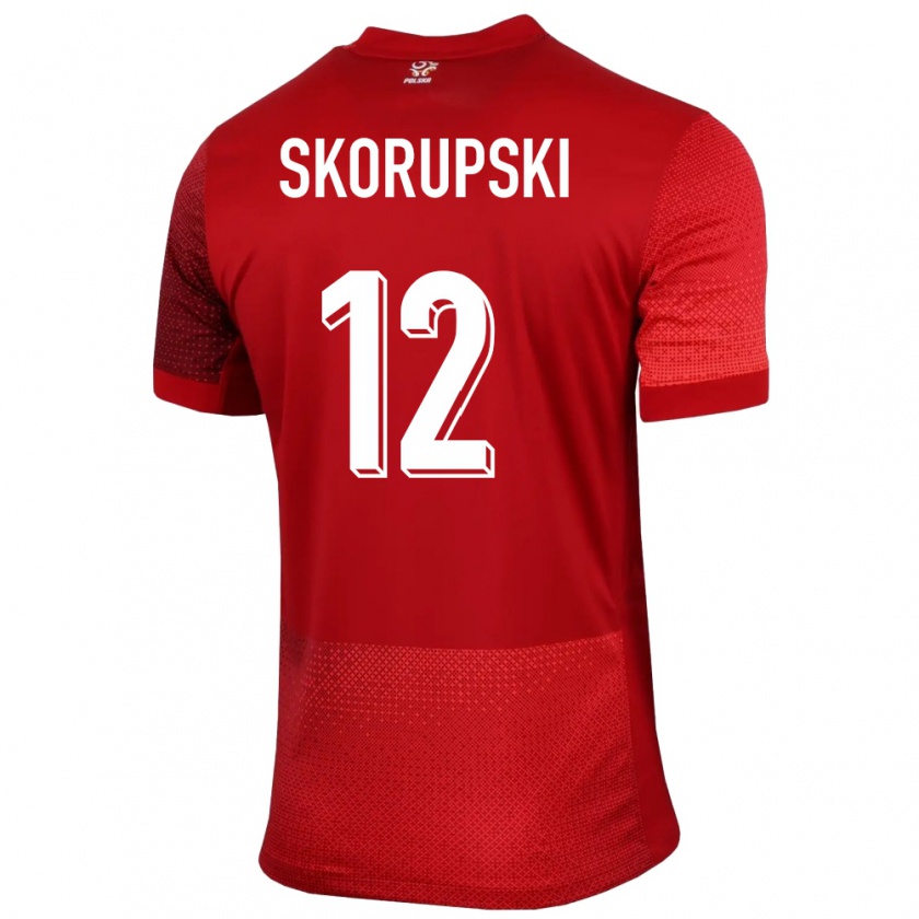 Kandiny Donna Maglia Polonia Lukasz Skorupski #12 Rosso Kit Gara Away 24-26 Maglietta