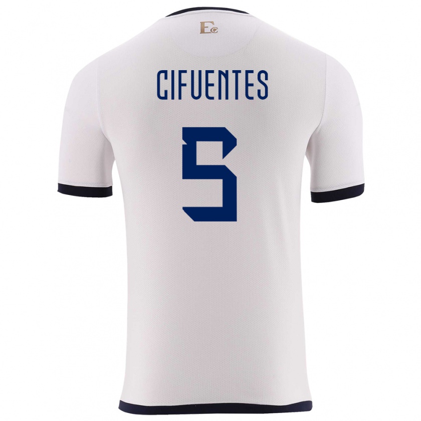 Kandiny Donna Maglia Ecuador Jose Cifuentes #5 Bianco Kit Gara Away 24-26 Maglietta