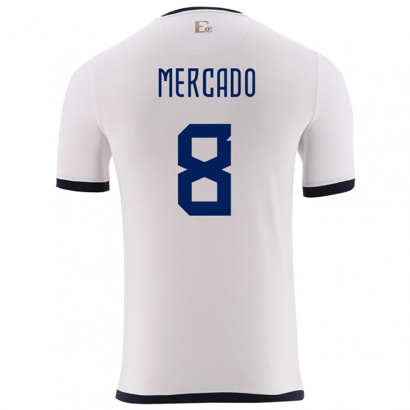 Kandiny Mujer Camiseta Ecuador Patrik Mercado #8 Blanco 2ª Equipación 24-26 La Camisa México