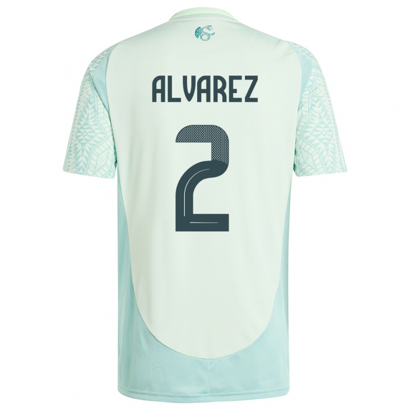 Kandiny Donna Maglia Messico Kevin Alvarez #2 Lino Verde Kit Gara Away 24-26 Maglietta