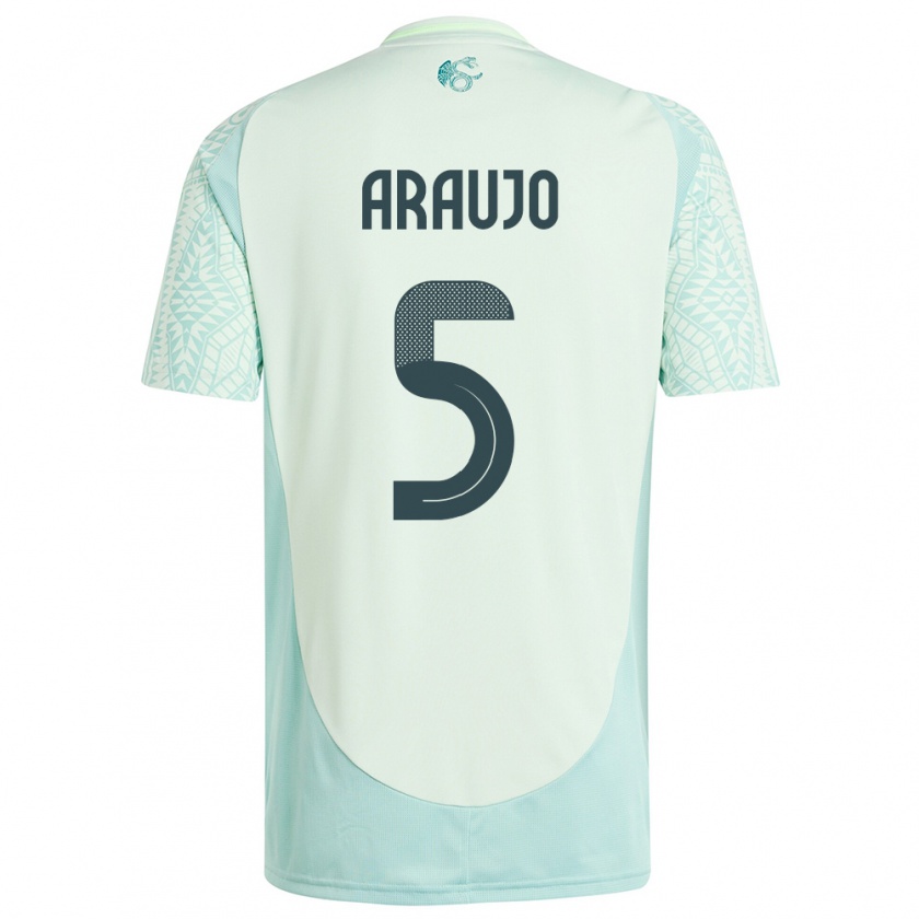 Kandiny Donna Maglia Messico Julian Araujo #5 Lino Verde Kit Gara Away 24-26 Maglietta