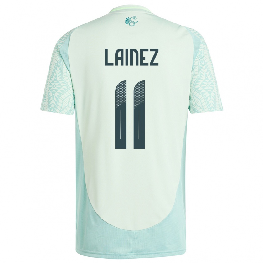 Kandiny Dames Mexico Diego Lainez #11 Linnen Groen Uitshirt Uittenue 24-26 T-Shirt