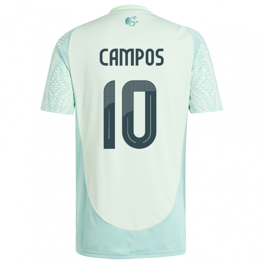 Kandiny Dames Mexico Karel Campos #10 Linnen Groen Uitshirt Uittenue 24-26 T-Shirt België