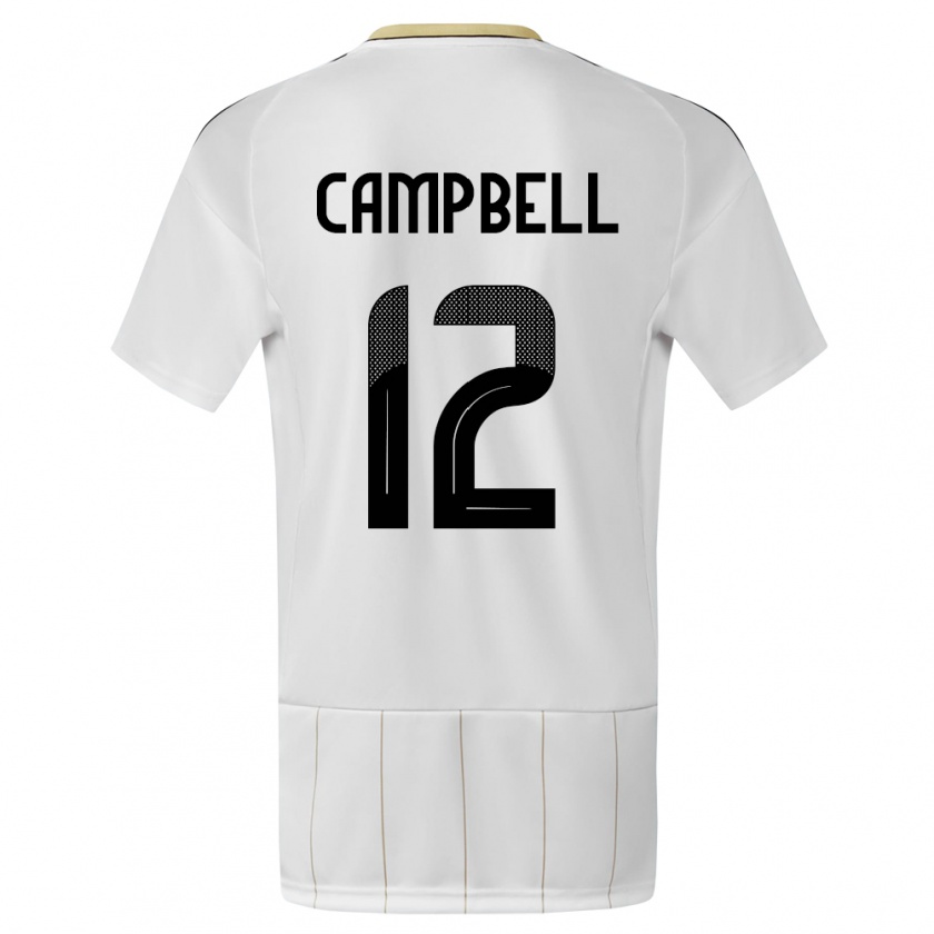 Kandiny Donna Maglia Costa Rica Joel Campbell #12 Bianco Kit Gara Away 24-26 Maglietta