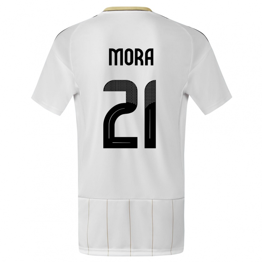 Kandiny Mujer Camiseta Costa Rica Carlos Mora #21 Blanco 2ª Equipación 24-26 La Camisa México