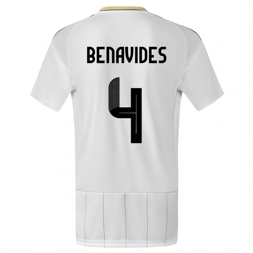 Kandiny Dames Costa Rica Mariana Benavides #4 Wit Uitshirt Uittenue 24-26 T-Shirt België