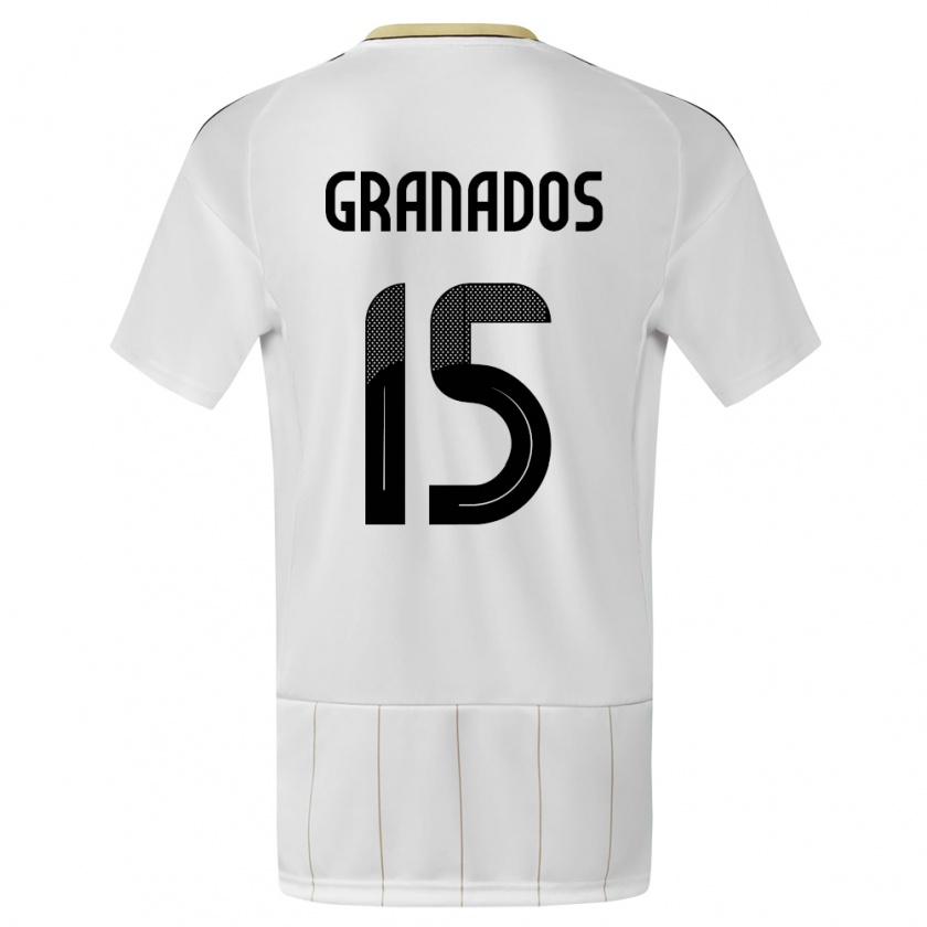 Kandiny Donna Maglia Costa Rica Cristin Granados #15 Bianco Kit Gara Away 24-26 Maglietta