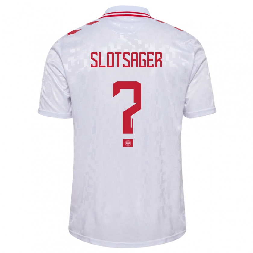 Kandiny Damen Dänemark Tobias Slotsager #0 Weiß Auswärtstrikot Trikot 24-26 T-Shirt Österreich