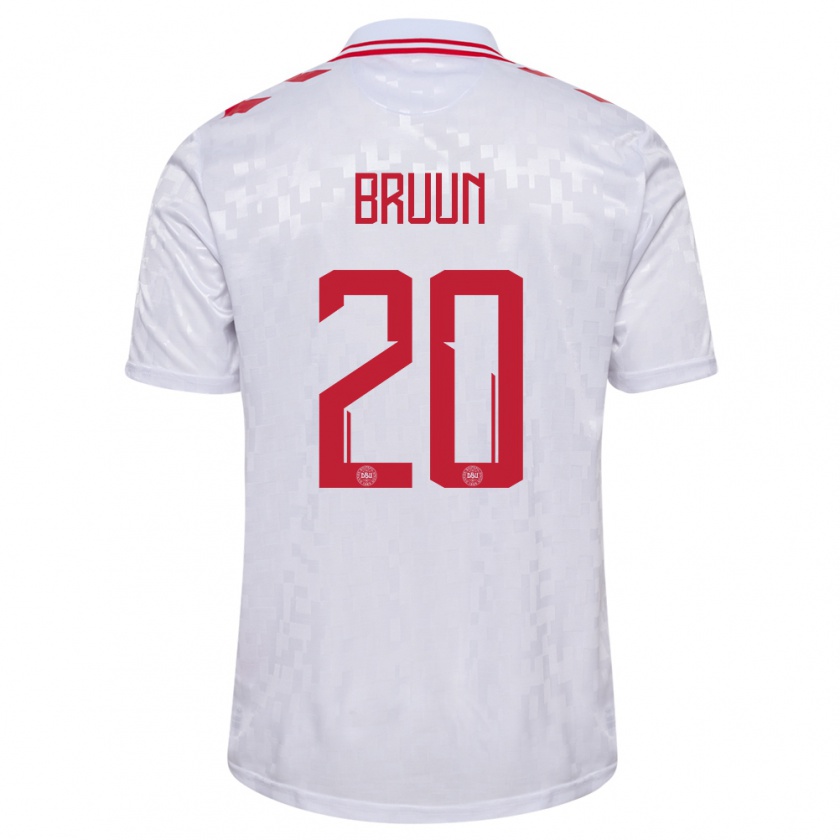 Kandiny Donna Maglia Danimarca Signe Bruun #20 Bianco Kit Gara Away 24-26 Maglietta