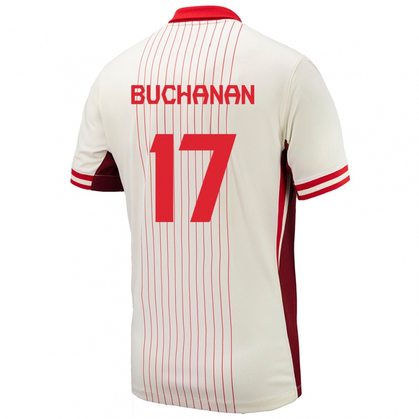 Kandiny Donna Maglia Canada Tajon Buchanan #17 Bianco Kit Gara Away 24-26 Maglietta