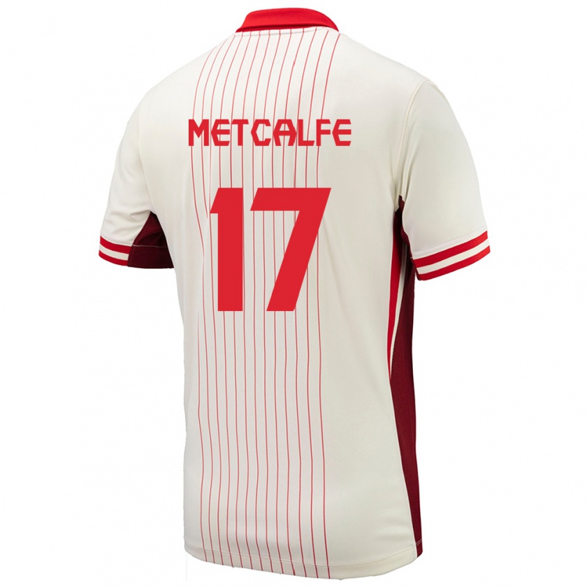 Kandiny Donna Maglia Canada Patrick Metcalfe #17 Bianco Kit Gara Away 24-26 Maglietta