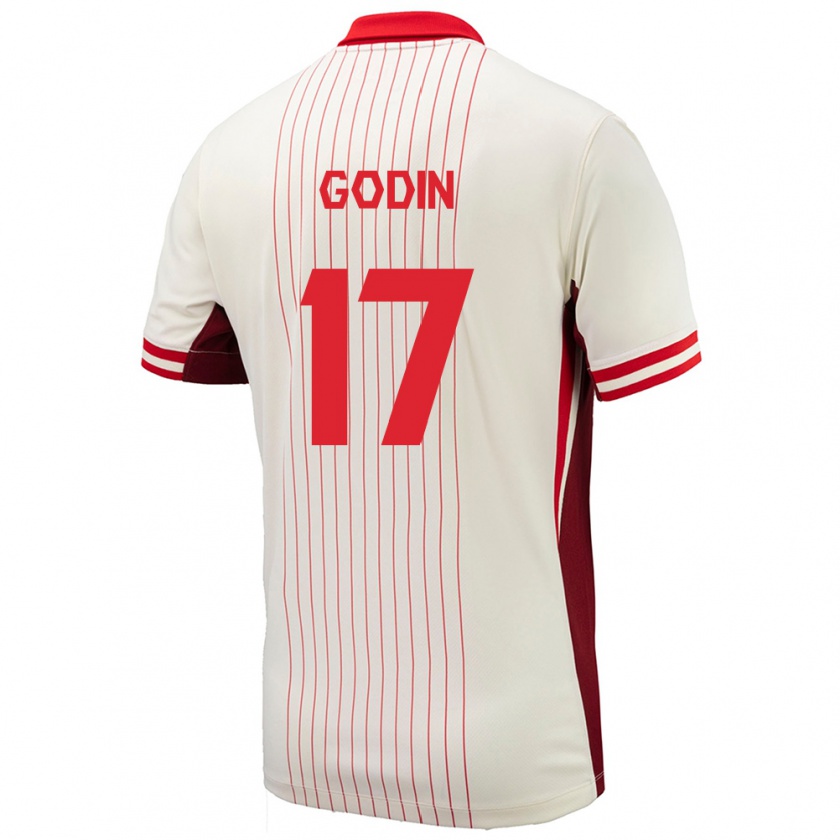 Kandiny Mujer Camiseta Canadá Étienne Godin #17 Blanco 2ª Equipación 24-26 La Camisa