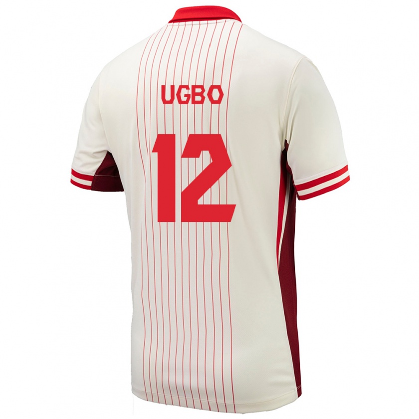 Kandiny Donna Maglia Canada Iké Ugbo #12 Bianco Kit Gara Away 24-26 Maglietta