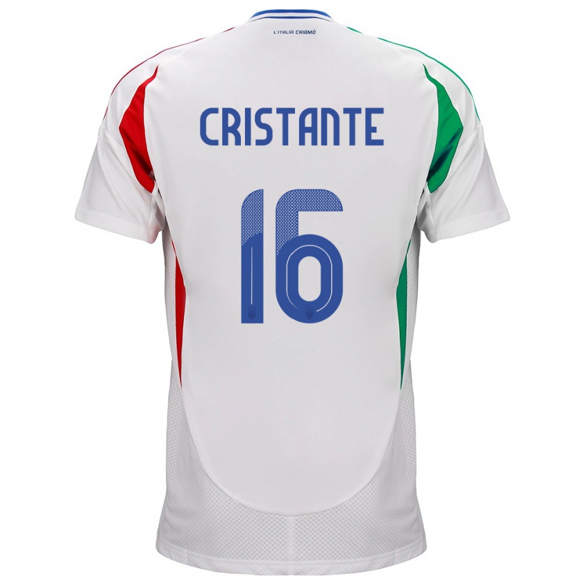 Kandiny Donna Maglia Italia Bryan Cristante #16 Bianco Kit Gara Away 24-26 Maglietta