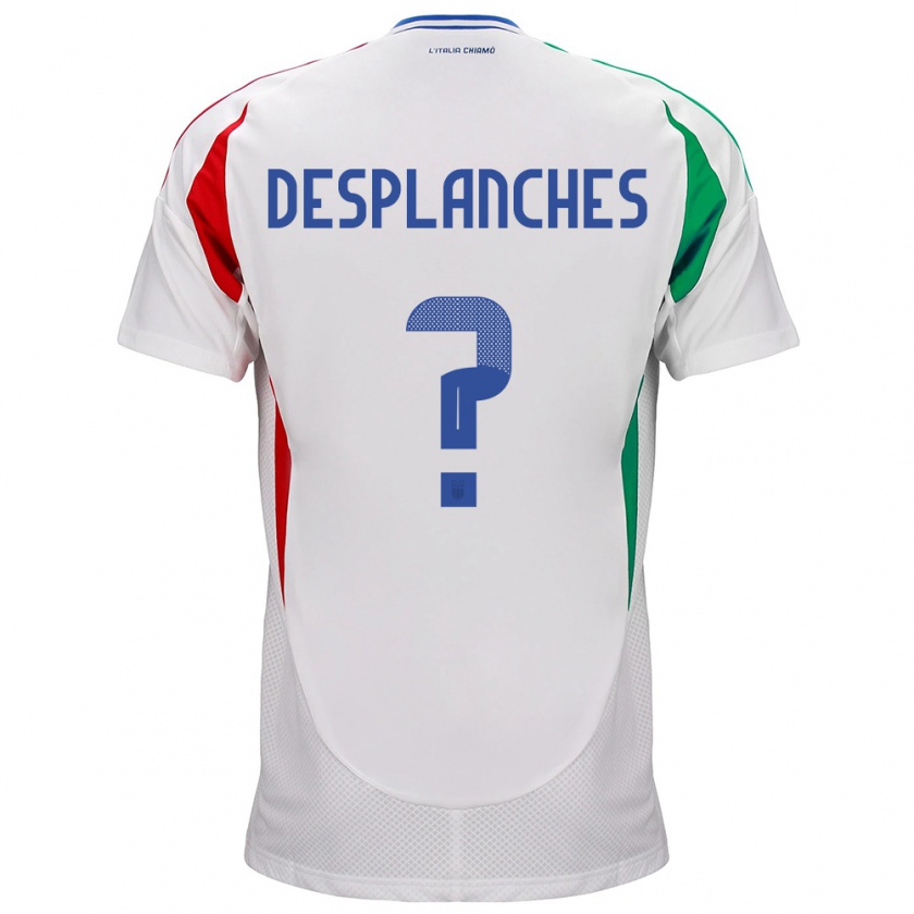 Kandiny Donna Maglia Italia Sebastiano Desplanches #0 Bianco Kit Gara Away 24-26 Maglietta