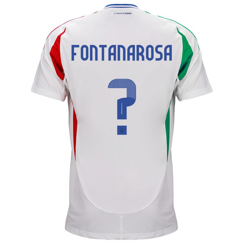 Kandiny Donna Maglia Italia Alessandro Fontanarosa #0 Bianco Kit Gara Away 24-26 Maglietta