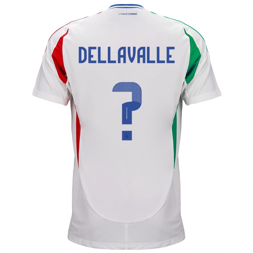 Kandiny Donna Maglia Italia Alessandro Dellavalle #0 Bianco Kit Gara Away 24-26 Maglietta