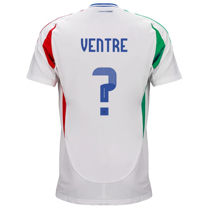 Kandiny Donna Maglia Italia Alessandro Ventre #0 Bianco Kit Gara Away 24-26 Maglietta