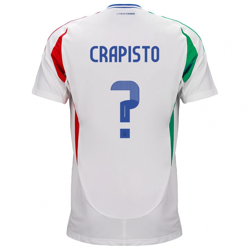 Kandiny Donna Maglia Italia Francesco Crapisto #0 Bianco Kit Gara Away 24-26 Maglietta