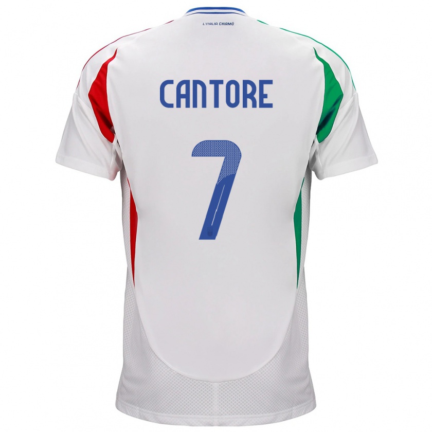 Kandiny Mujer Camiseta Italia Sofia Cantore #7 Blanco 2ª Equipación 24-26 La Camisa