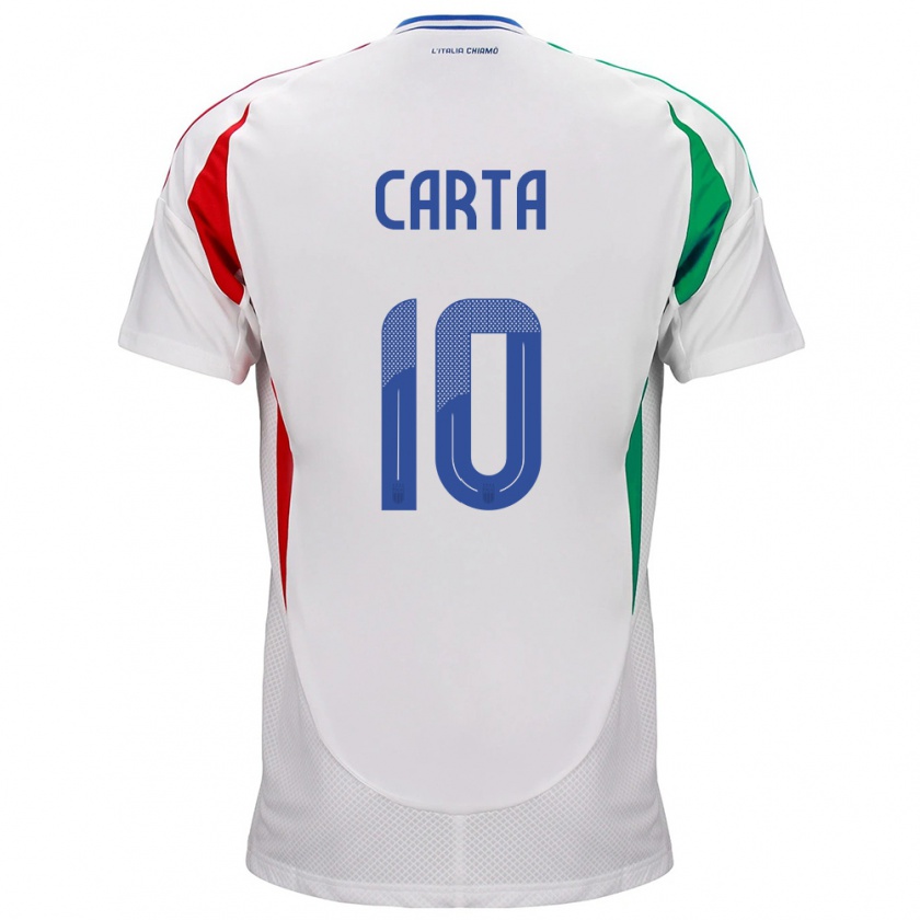 Kandiny Mujer Camiseta Italia Antonella Carta #10 Blanco 2ª Equipación 24-26 La Camisa