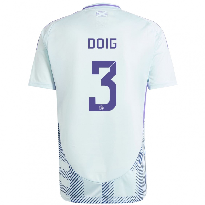 Kandiny Donna Maglia Scotland Josh Doig #3 Blu Menta Chiaro Kit Gara Away 24-26 Maglietta