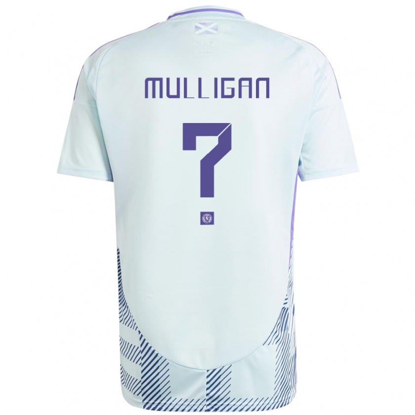 Kandiny Donna Maglia Scotland Josh Mulligan #0 Blu Menta Chiaro Kit Gara Away 24-26 Maglietta