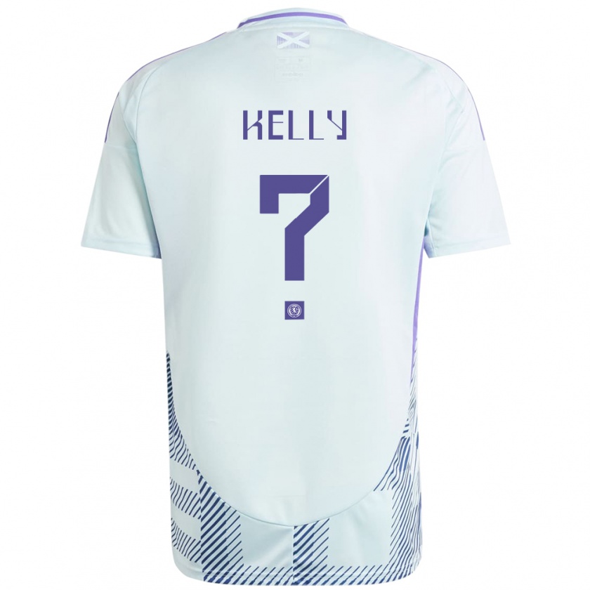 Kandiny Donna Maglia Scotland Daniel Kelly #0 Blu Menta Chiaro Kit Gara Away 24-26 Maglietta