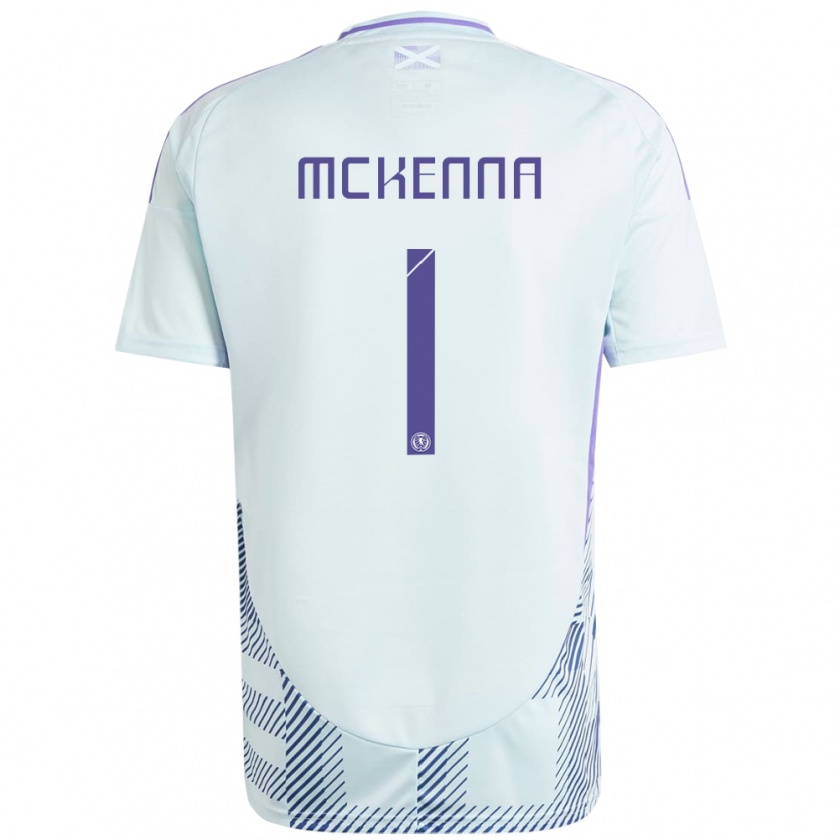 Kandiny Donna Maglia Scotland Callan Mckenna #1 Blu Menta Chiaro Kit Gara Away 24-26 Maglietta