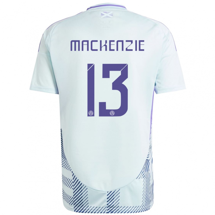 Kandiny Donna Maglia Scotland Zander Mackenzie #13 Blu Menta Chiaro Kit Gara Away 24-26 Maglietta