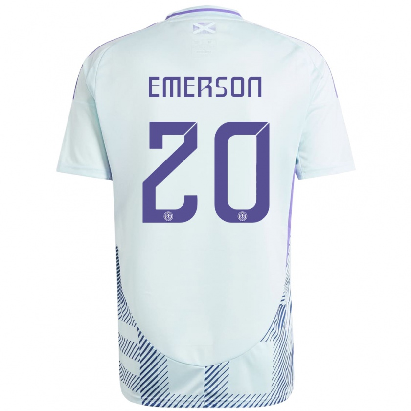 Kandiny Donna Maglia Scotland Johnny Emerson #20 Blu Menta Chiaro Kit Gara Away 24-26 Maglietta