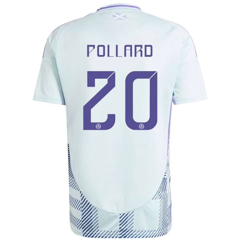 Kandiny Donna Maglia Scotland Lancelot Pollard #20 Blu Menta Chiaro Kit Gara Away 24-26 Maglietta