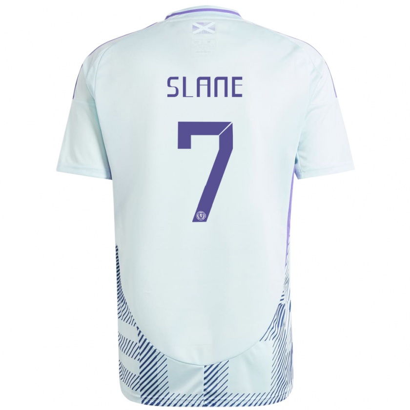 Kandiny Donna Maglia Scotland Paul Slane #7 Blu Menta Chiaro Kit Gara Away 24-26 Maglietta