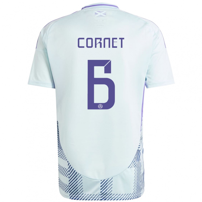 Kandiny Donna Maglia Scotland Chelsea Cornet #6 Blu Menta Chiaro Kit Gara Away 24-26 Maglietta