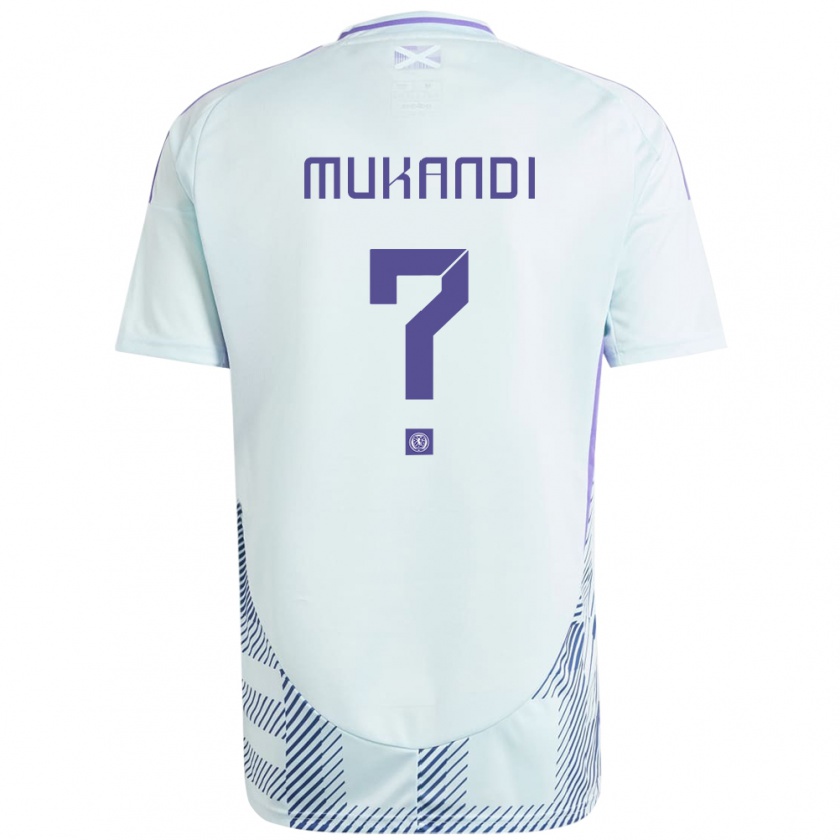 Kandiny Donna Maglia Scotland Emma Mukandi #0 Blu Menta Chiaro Kit Gara Away 24-26 Maglietta