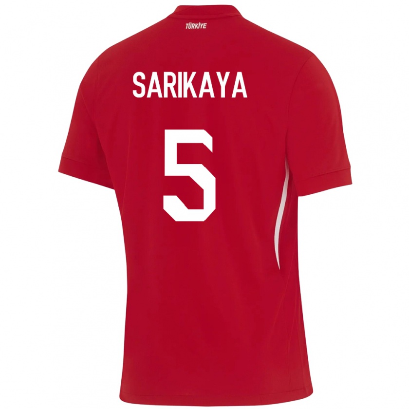 Kandiny Donna Maglia Turchia Efe Sarıkaya #5 Rosso Kit Gara Away 24-26 Maglietta