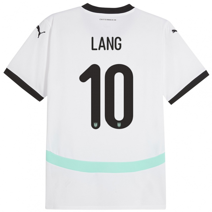 Kandiny Donna Maglia Austria Christoph Lang #10 Bianco Kit Gara Away 24-26 Maglietta