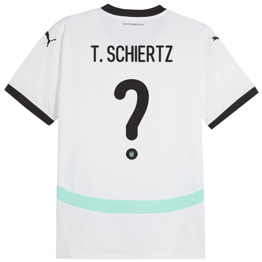 Kandiny Damen Österreich Tammo Schiertz #0 Weiß Auswärtstrikot Trikot 24-26 T-Shirt Österreich