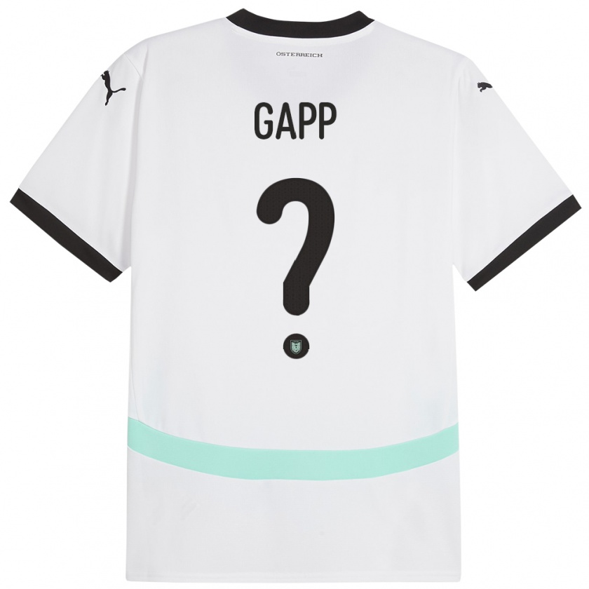 Kandiny Donna Maglia Austria Alexander Gapp #0 Bianco Kit Gara Away 24-26 Maglietta