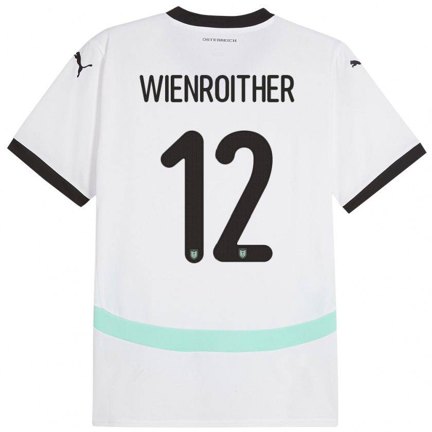 Kandiny Dames Oostenrijk Laura Wienroither #12 Wit Uitshirt Uittenue 24-26 T-Shirt België