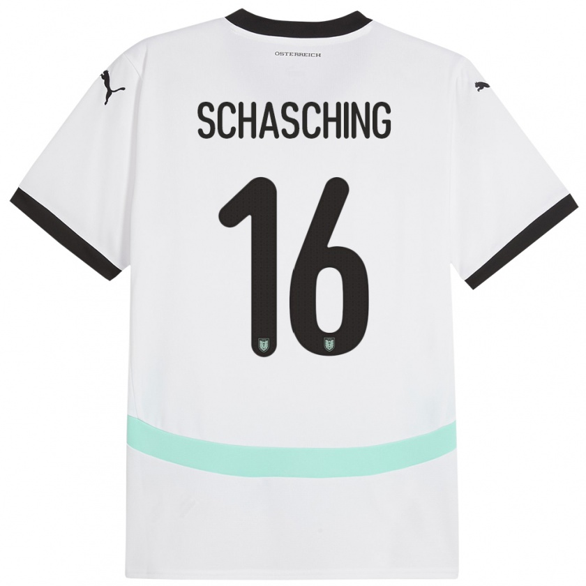 Kandiny Mujer Camiseta Austria Annabel Schasching #16 Blanco 2ª Equipación 24-26 La Camisa