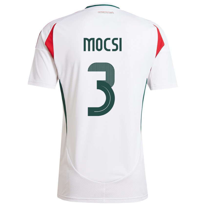 Kandiny Mujer Camiseta Hungría Attila Mocsi #3 Blanco 2ª Equipación 24-26 La Camisa México