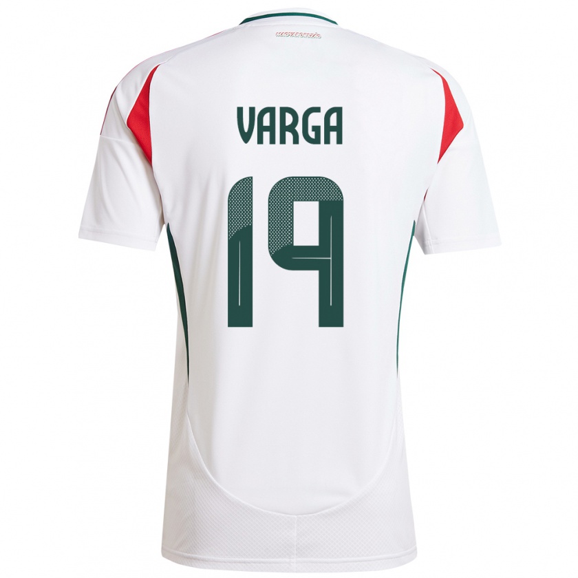 Kandiny Mujer Camiseta Hungría Barnabás Varga #19 Blanco 2ª Equipación 24-26 La Camisa México