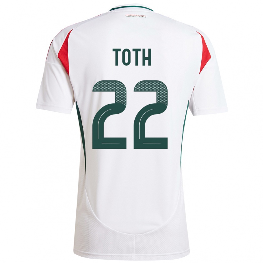 Kandiny Donna Maglia Ungheria Balázs Tóth #22 Bianco Kit Gara Away 24-26 Maglietta