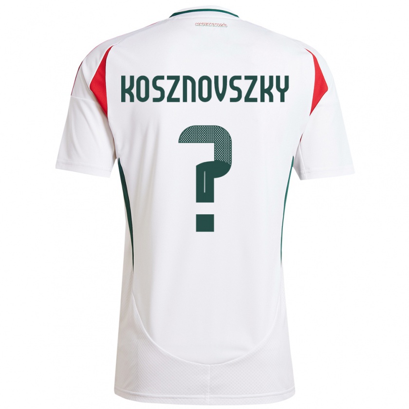 Kandiny Mujer Camiseta Hungría Márk Kosznovszky #0 Blanco 2ª Equipación 24-26 La Camisa México