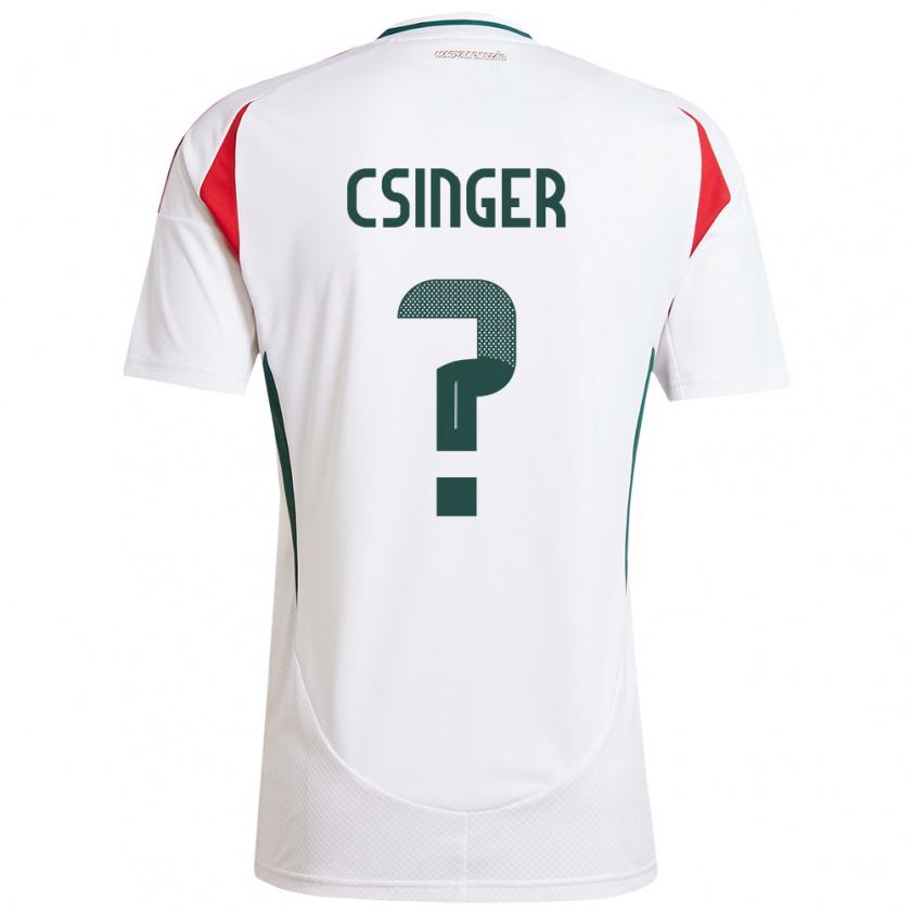 Kandiny Mujer Camiseta Hungría Márk Csinger #0 Blanco 2ª Equipación 24-26 La Camisa México