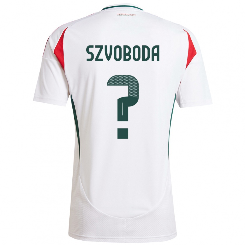 Kandiny Mujer Camiseta Hungría Dániel Szvoboda #0 Blanco 2ª Equipación 24-26 La Camisa México