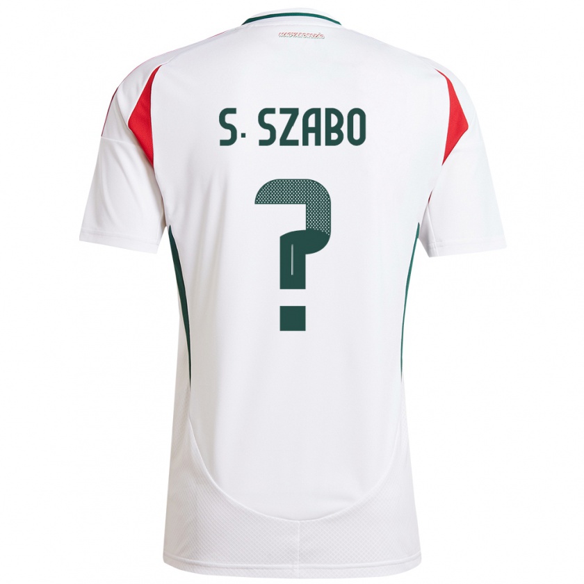 Kandiny Mujer Camiseta Hungría Szilárd Szabó #0 Blanco 2ª Equipación 24-26 La Camisa México