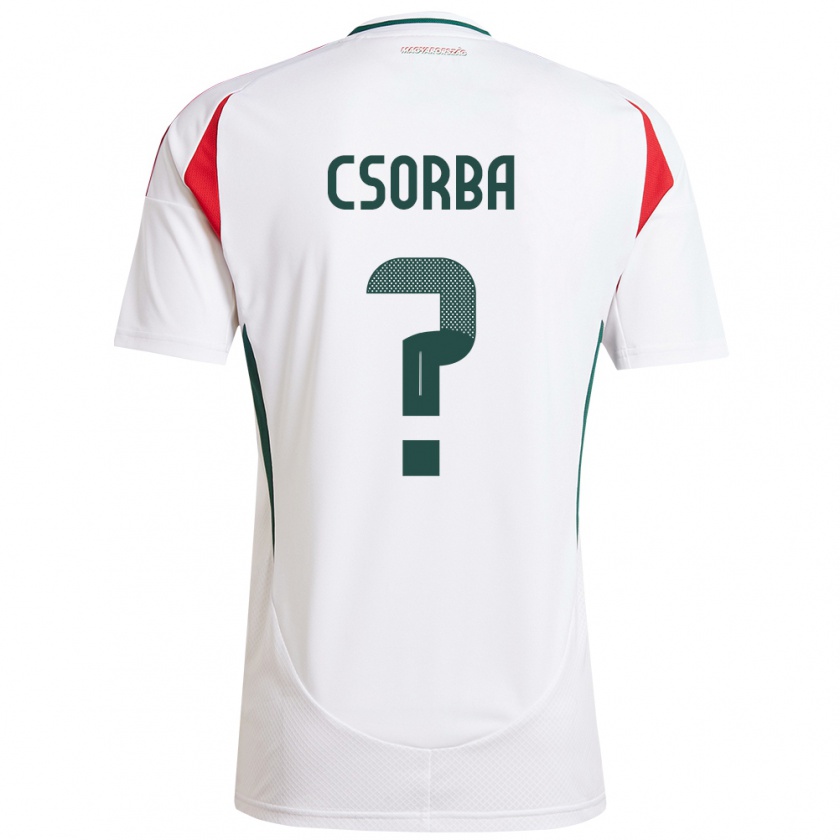 Kandiny Mujer Camiseta Hungría Noel Csorba #0 Blanco 2ª Equipación 24-26 La Camisa México